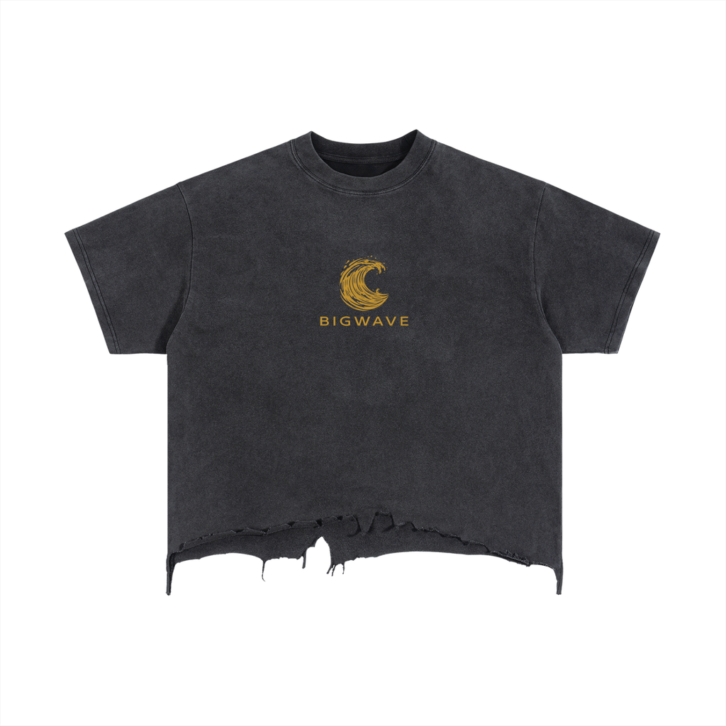 Vintage Wash Boxy Distressed Hem T-Shirt