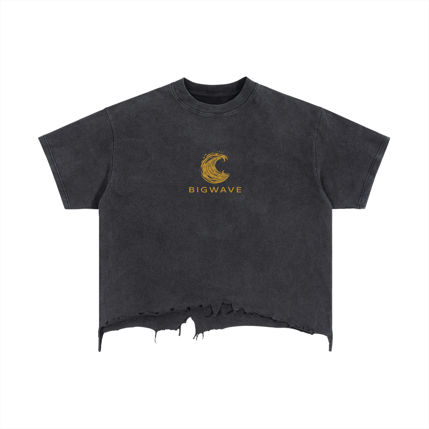 Vintage Wash Boxy Distressed Hem T-Shirt