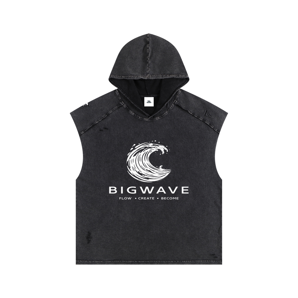 Snow Washed Boxy Hooded Tank Top